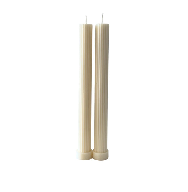 RIBBED COLUMN CANDLE SET