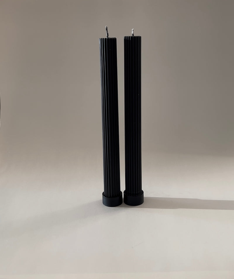 RIBBED COLUMN CANDLE SET