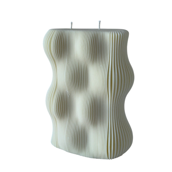 Handcrafted sculptural candle for modern decor,  Neutral decor , aesthetics. Sculptural candles 